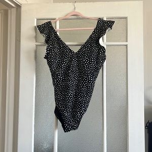 Summersalt Backflip One Piece Black and White Polkadot NEW (no tags) size 18